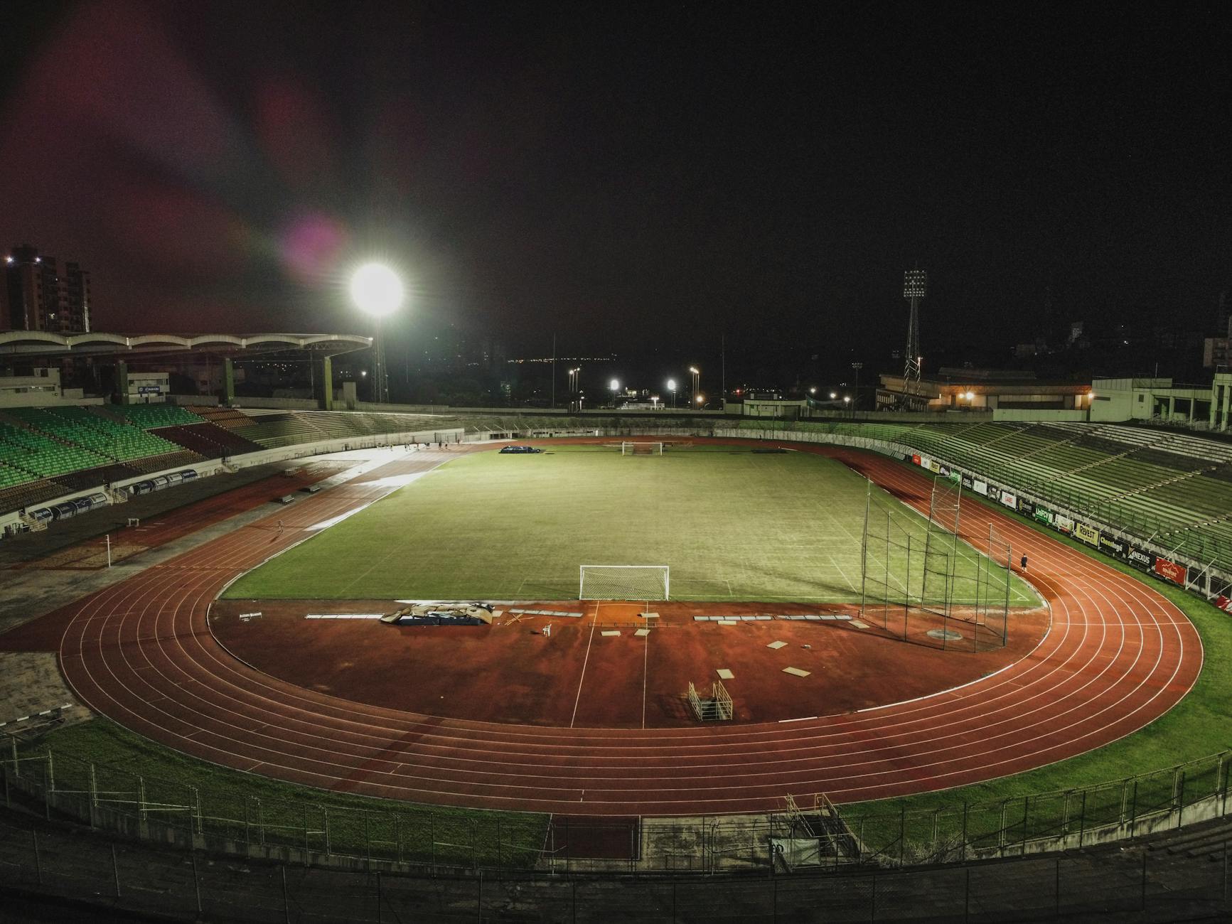 Football stadium at night